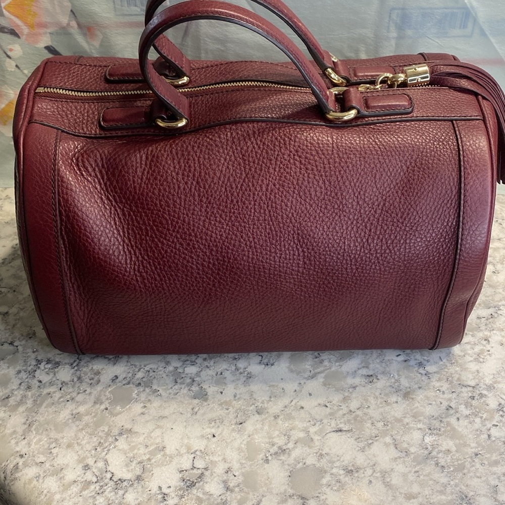 Gucci SoHo Bordeaux Leather Bowler Boston Bag Interlocking GG With COA and Dusty - Picture 5 of 15